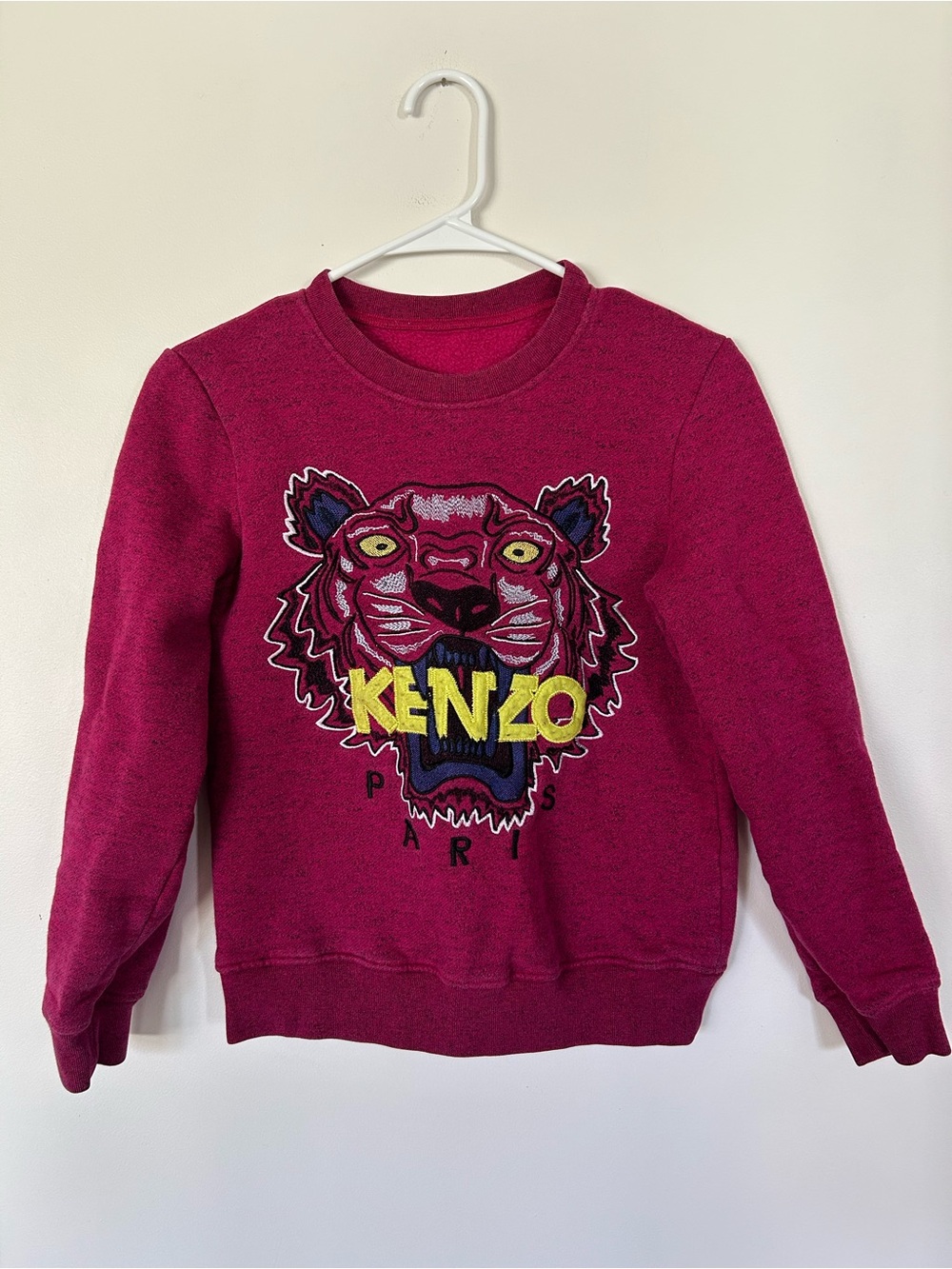 KENZO Tiger Graphic Print Crew Neck Pink Sweatshirt Size S